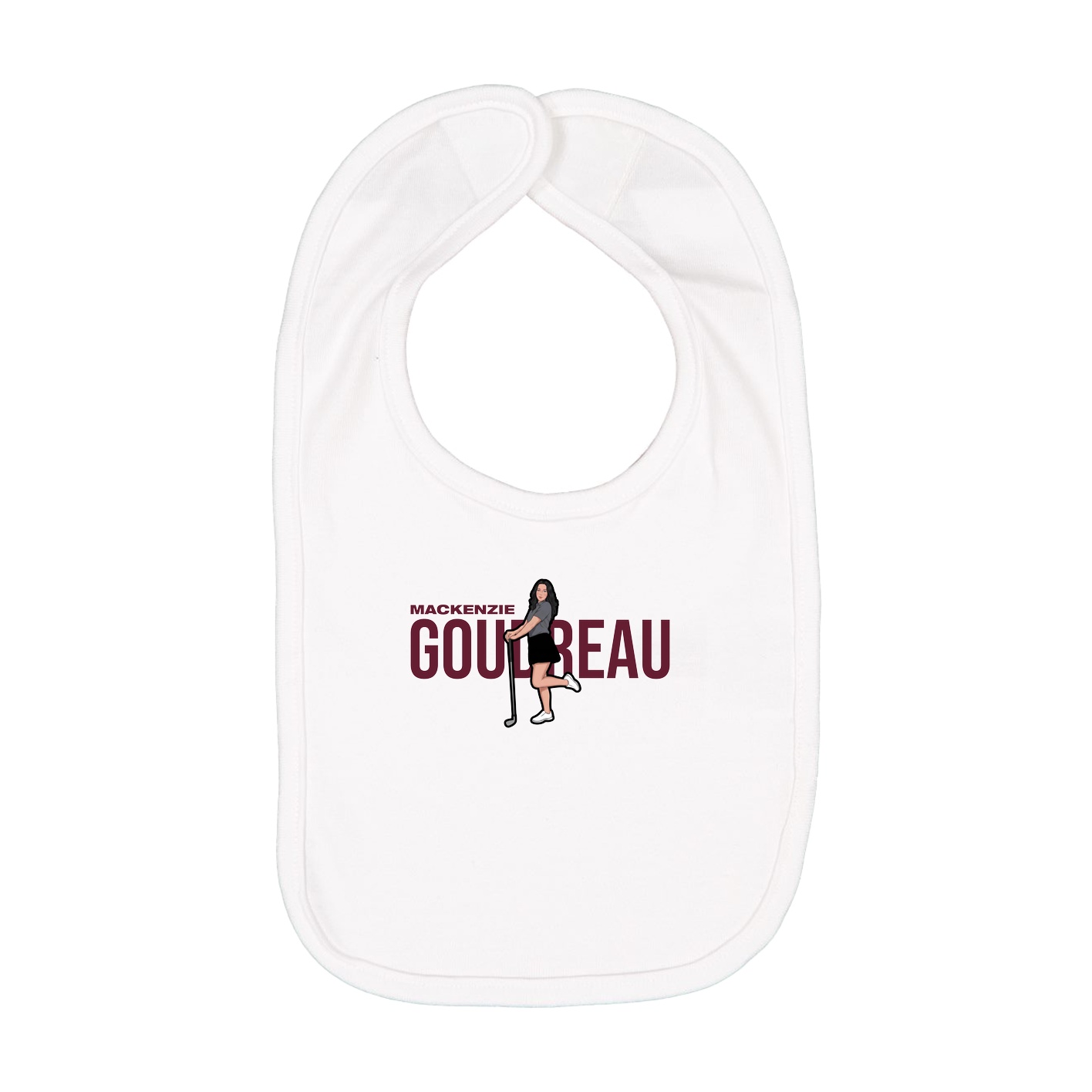 Infant Bib — Player Name in White