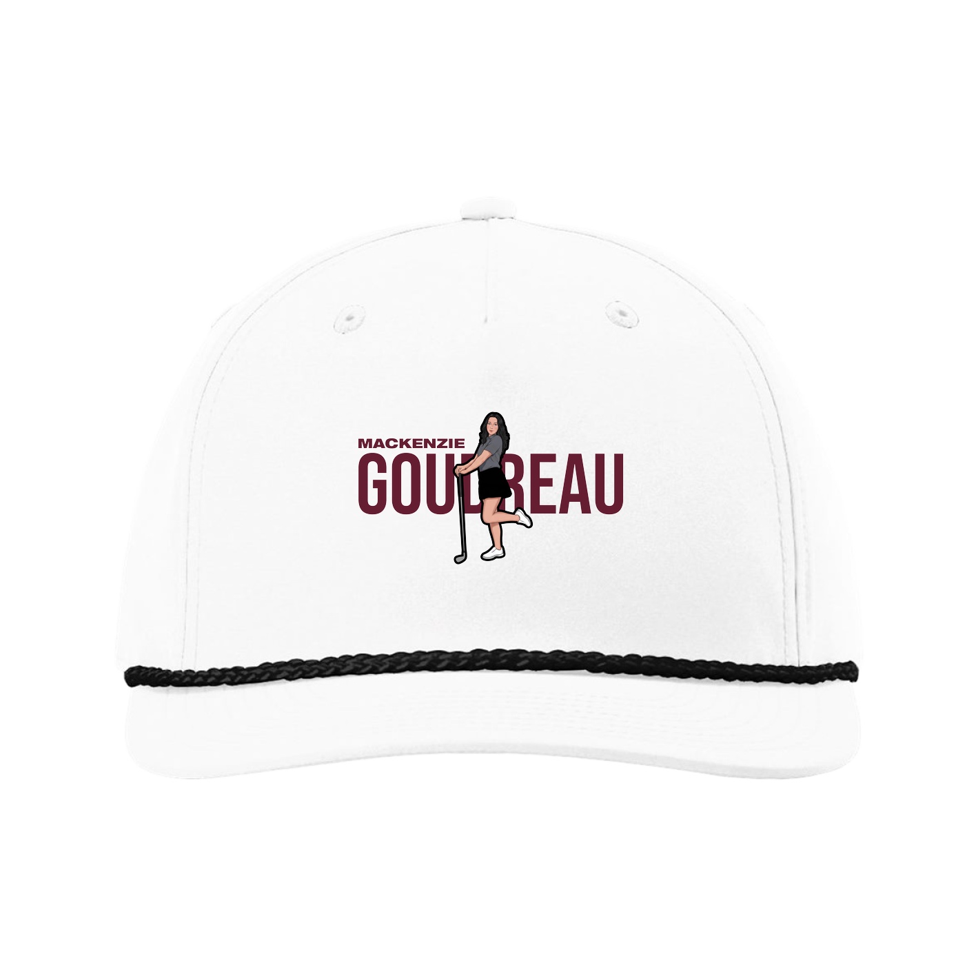 Five-Panel Classic Rope Cap — Player Name in White