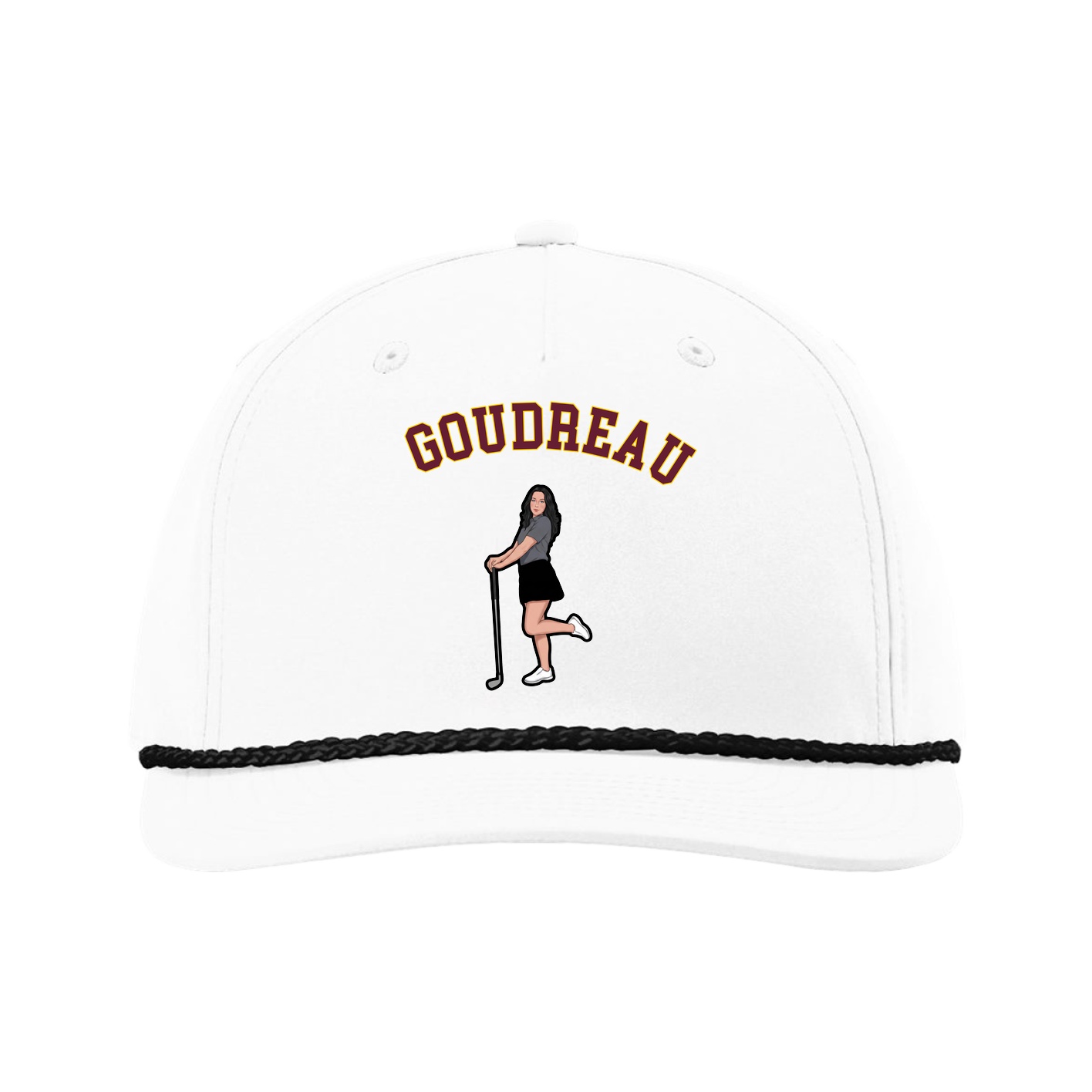 Five-Panel Classic Rope Cap — Shirsey Arch in White