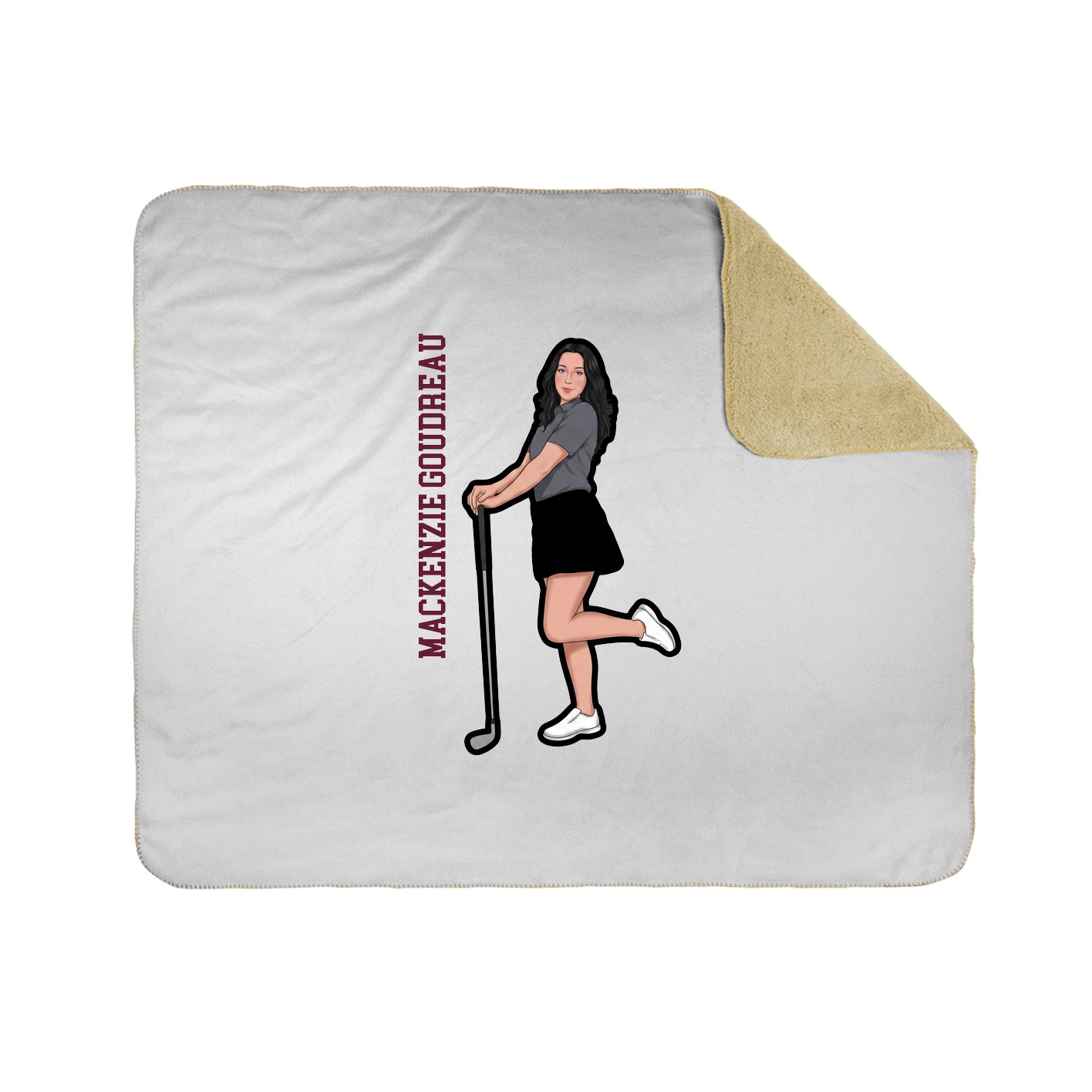 Throw Blanket — Name Vertical in White