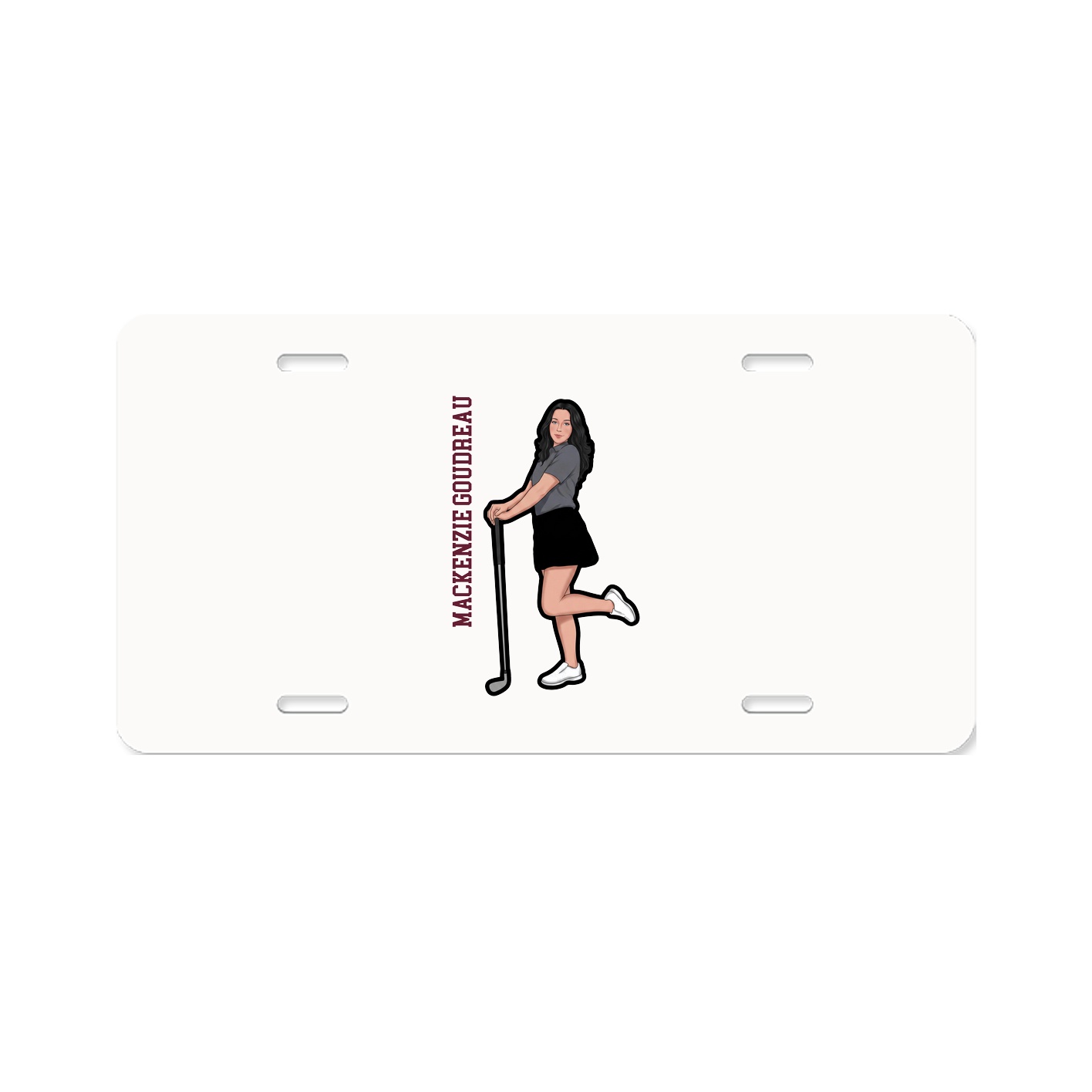 License Plate — Name Vertical in Classic