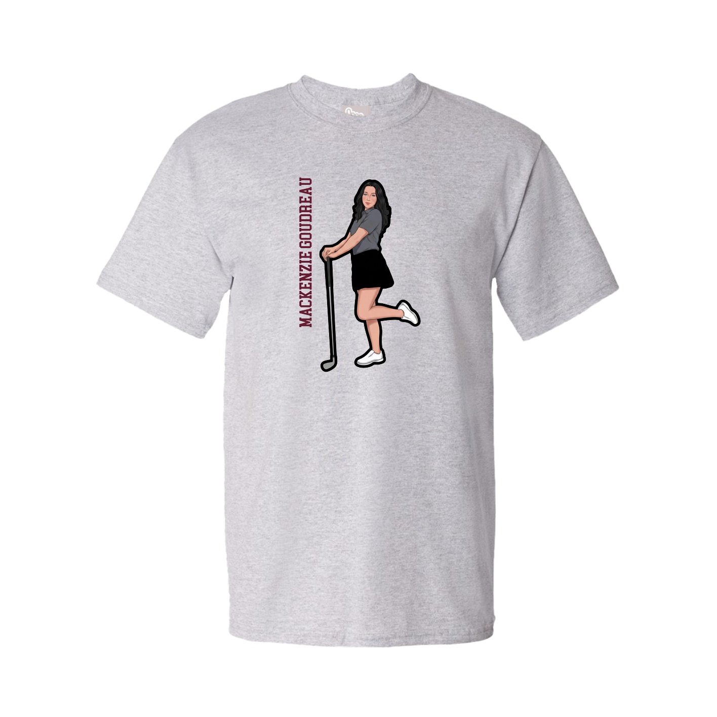Tee — Name Vertical in Grey