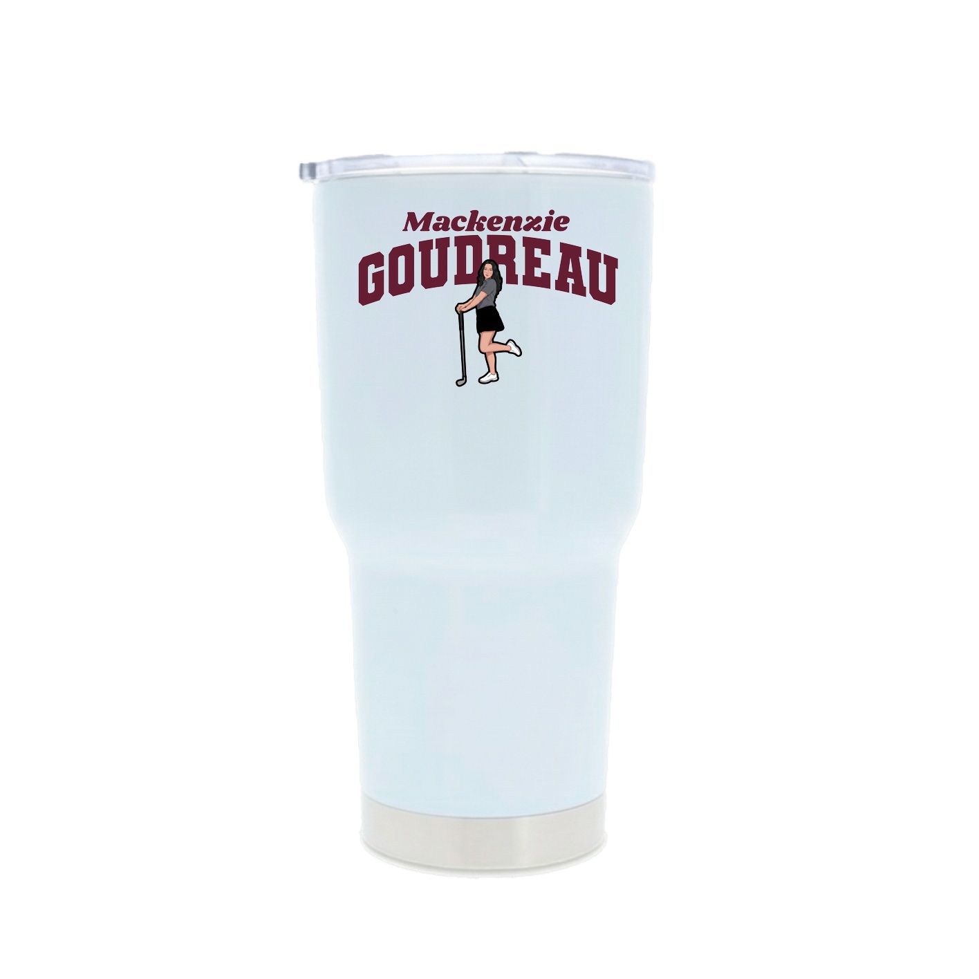 30oz Stainless Steel Tumbler — Signature Arch in White