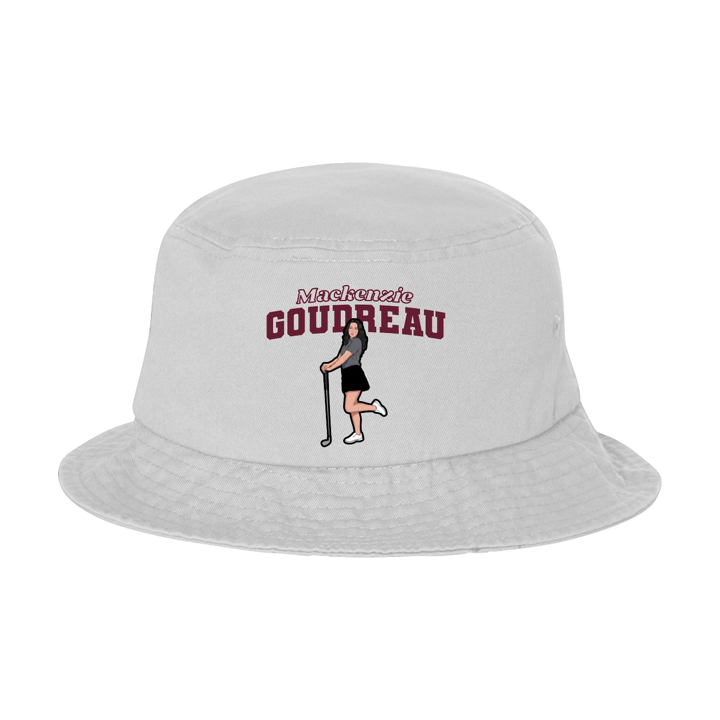 Bucket Cap — Name Arch in White