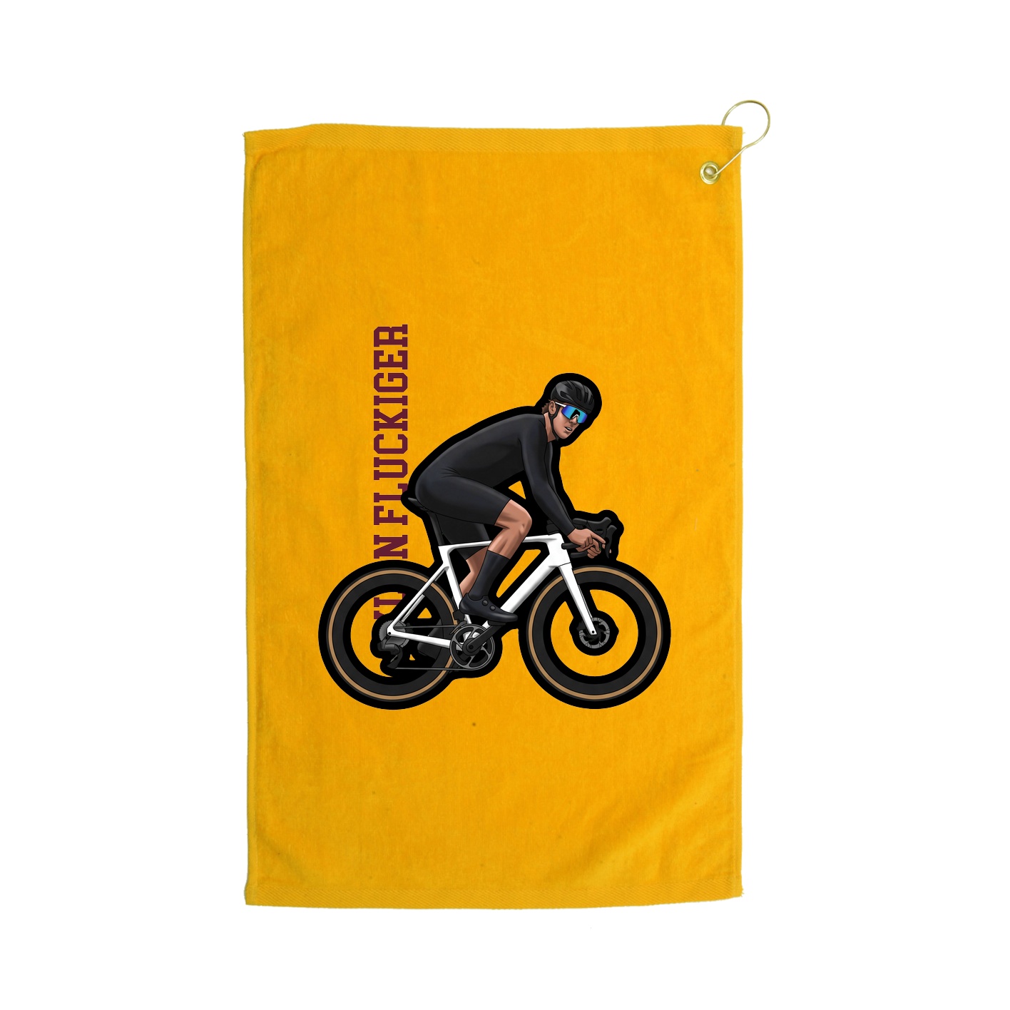 Golf Towel — Name Vertical in Gold