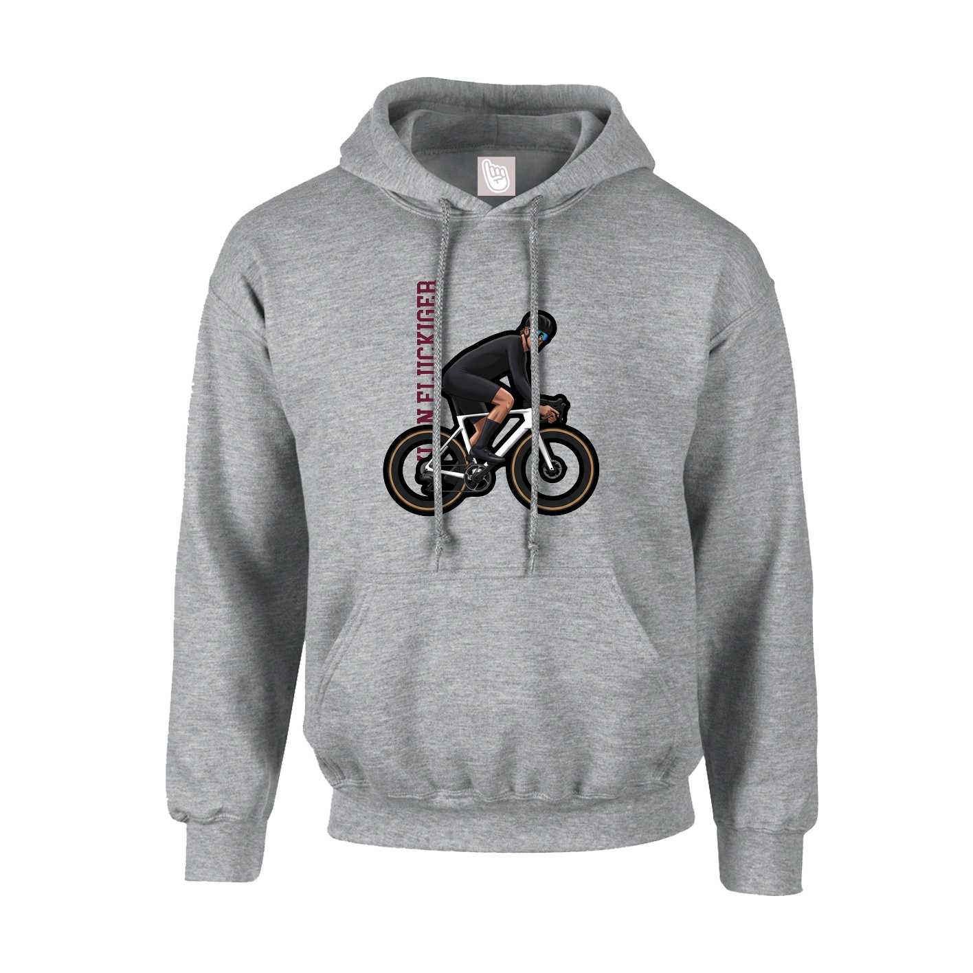 Youth Hoodie — Name Vertical in Grey