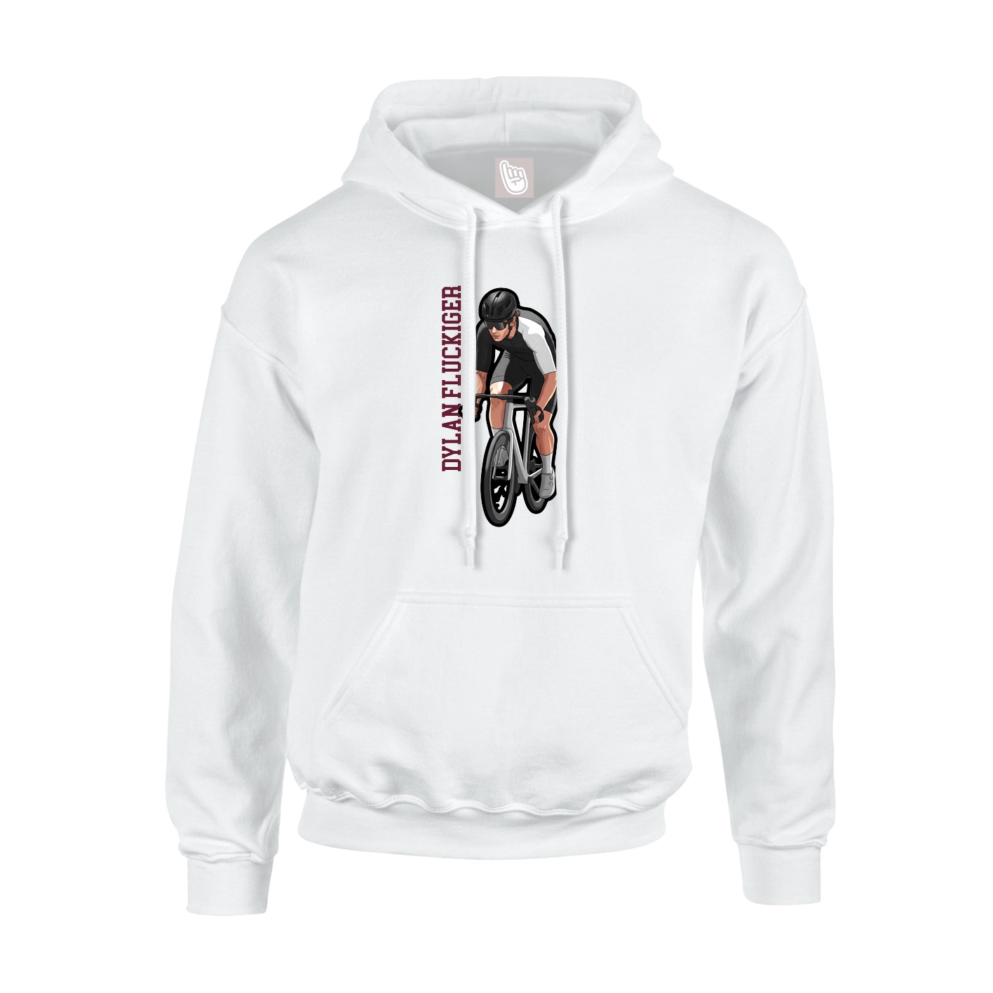 Youth Hoodie — Name Vertical in White