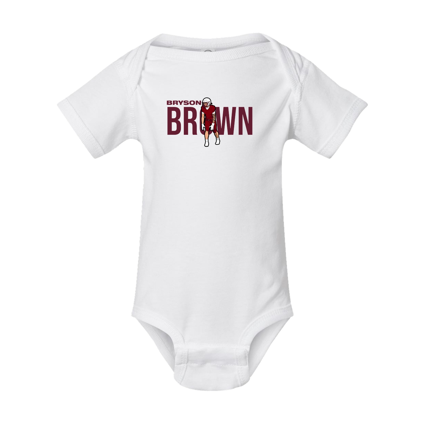 Baby Onesie — Player Name in White