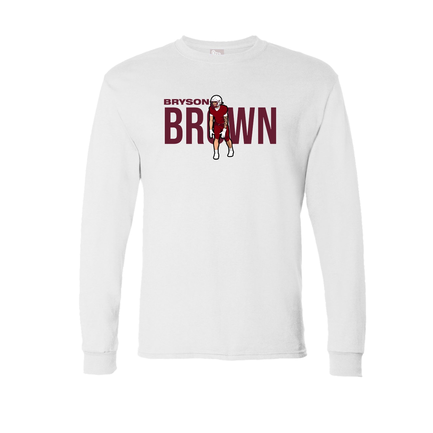 Long Sleeve Tee — Player Name in White