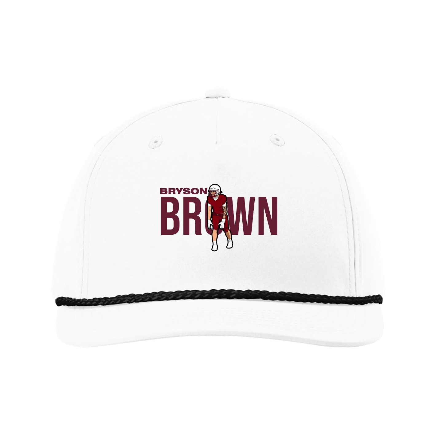 Five-Panel Classic Rope Cap — Player Name in White