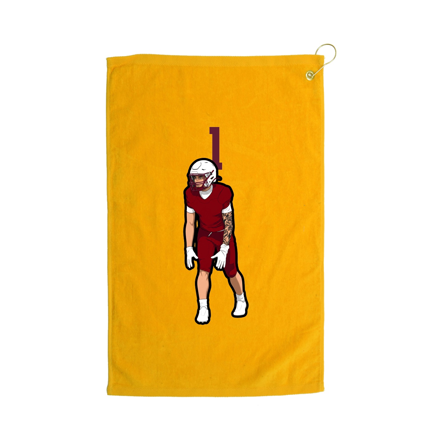 Golf Towel — Number Top in Gold