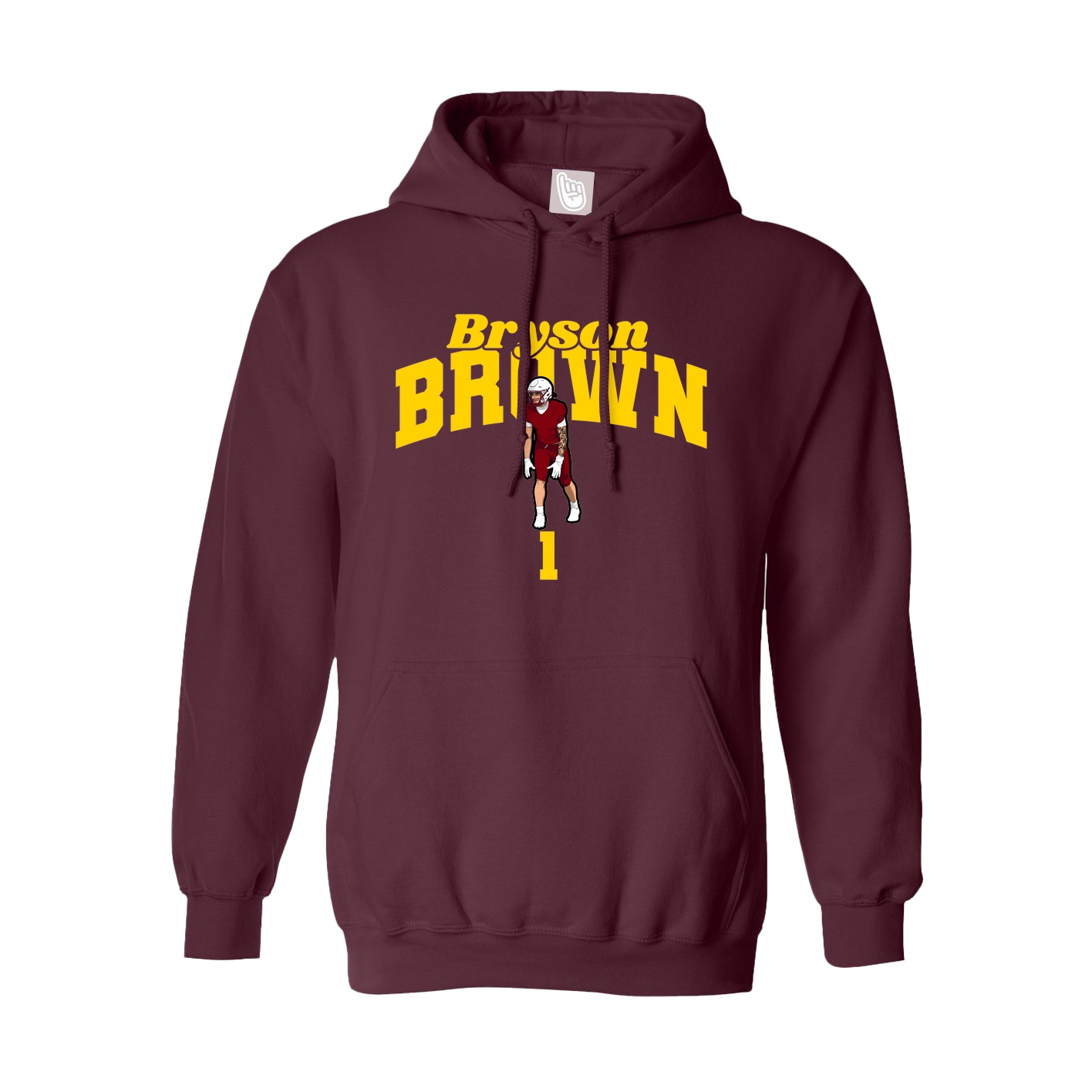 Youth Hoodie — Signature Arch in Maroon