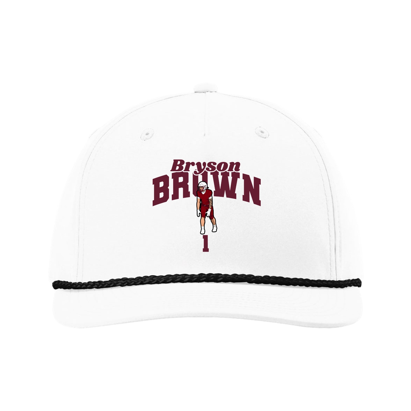 Five-Panel Classic Rope Cap — Signature Arch in White