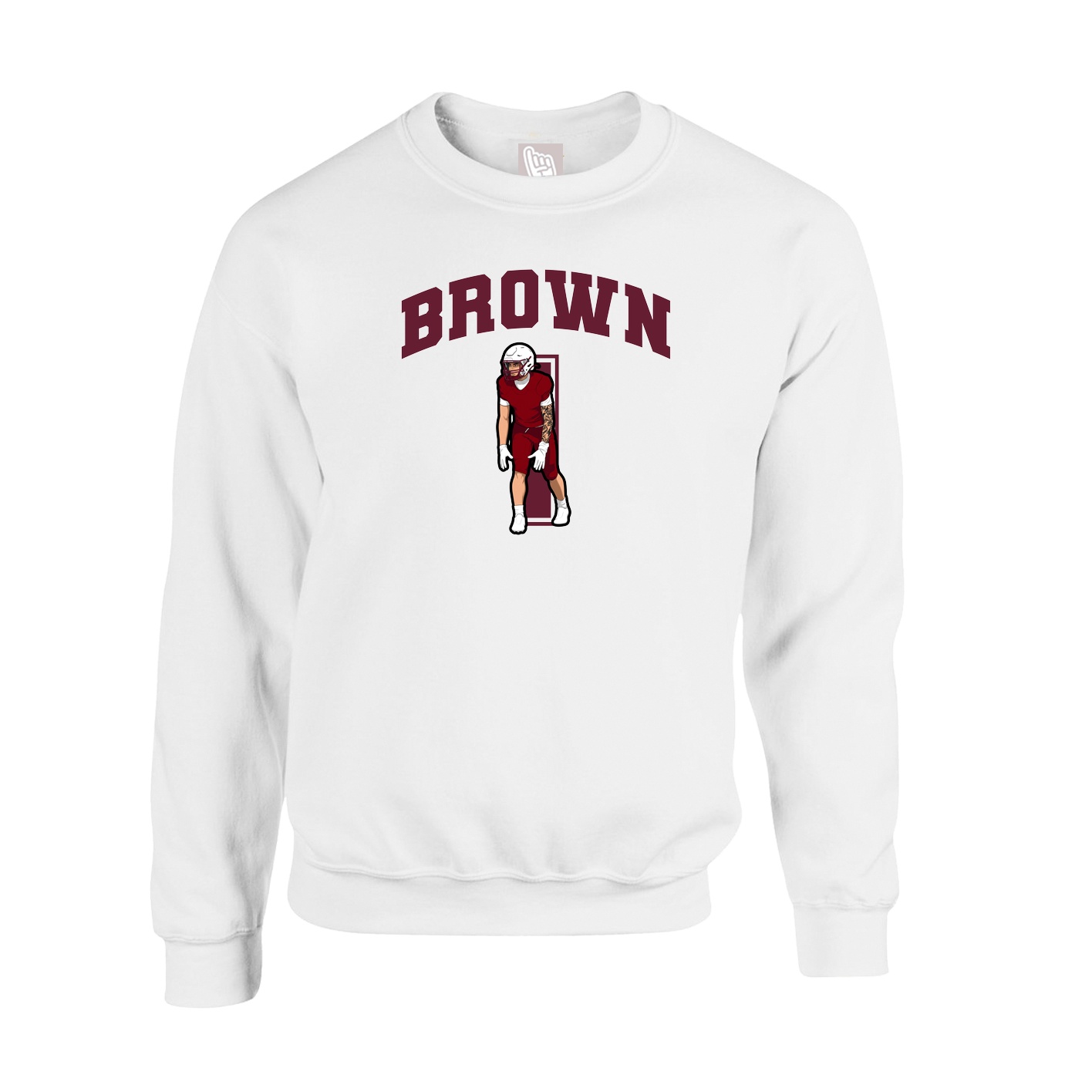 Fleece Crew — Number in White