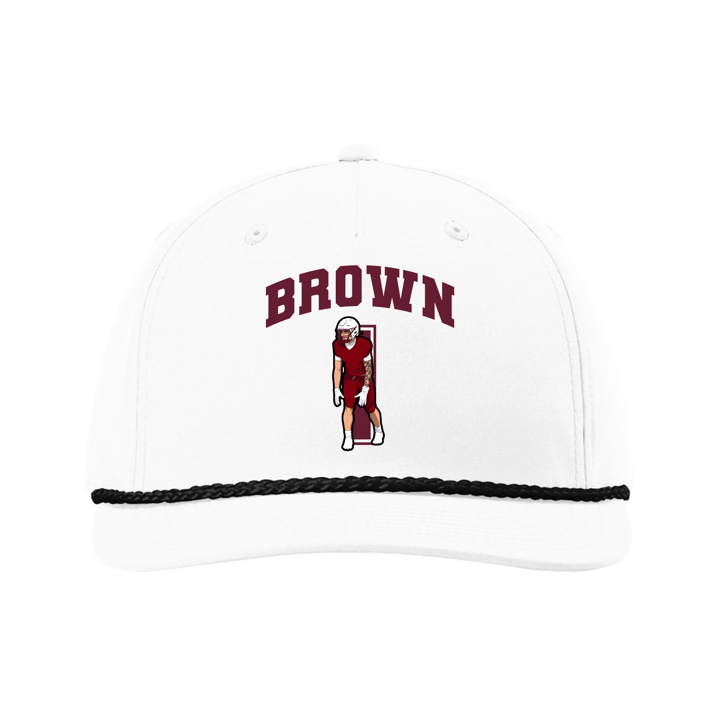 Five-Panel Classic Rope Cap — Number in White