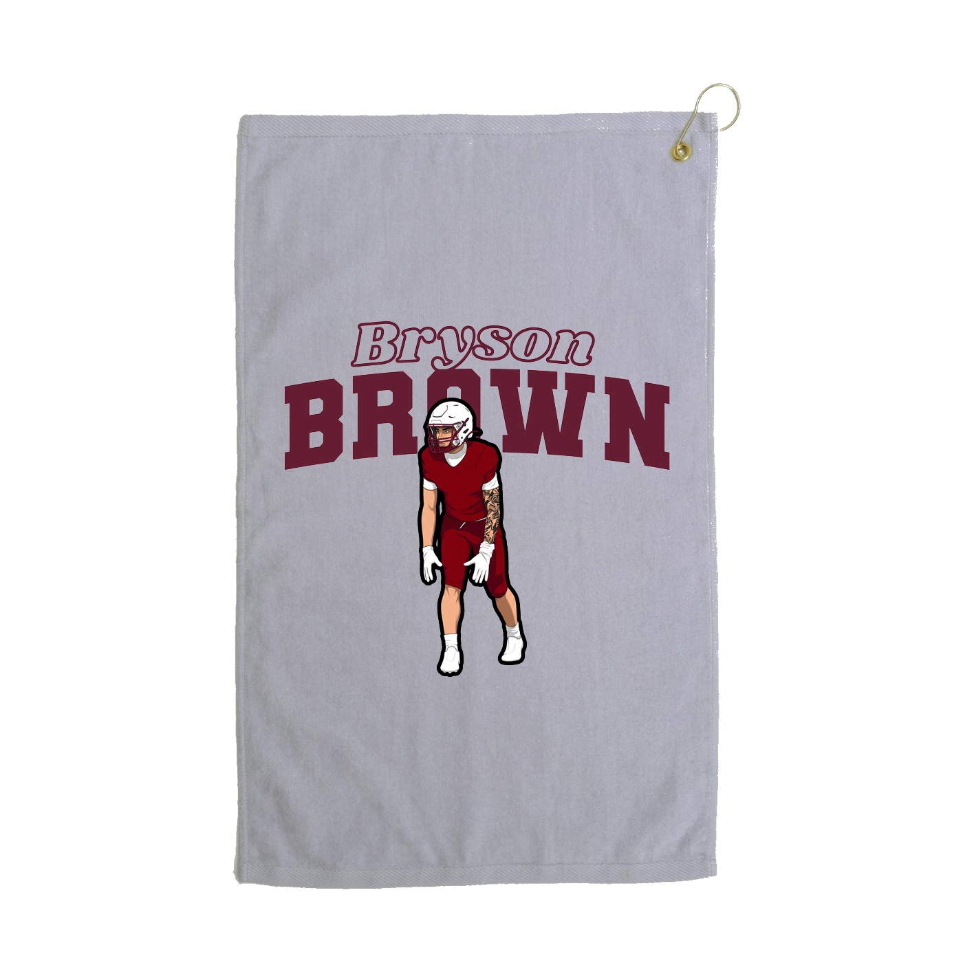 Golf Towel — Name Arch in Grey