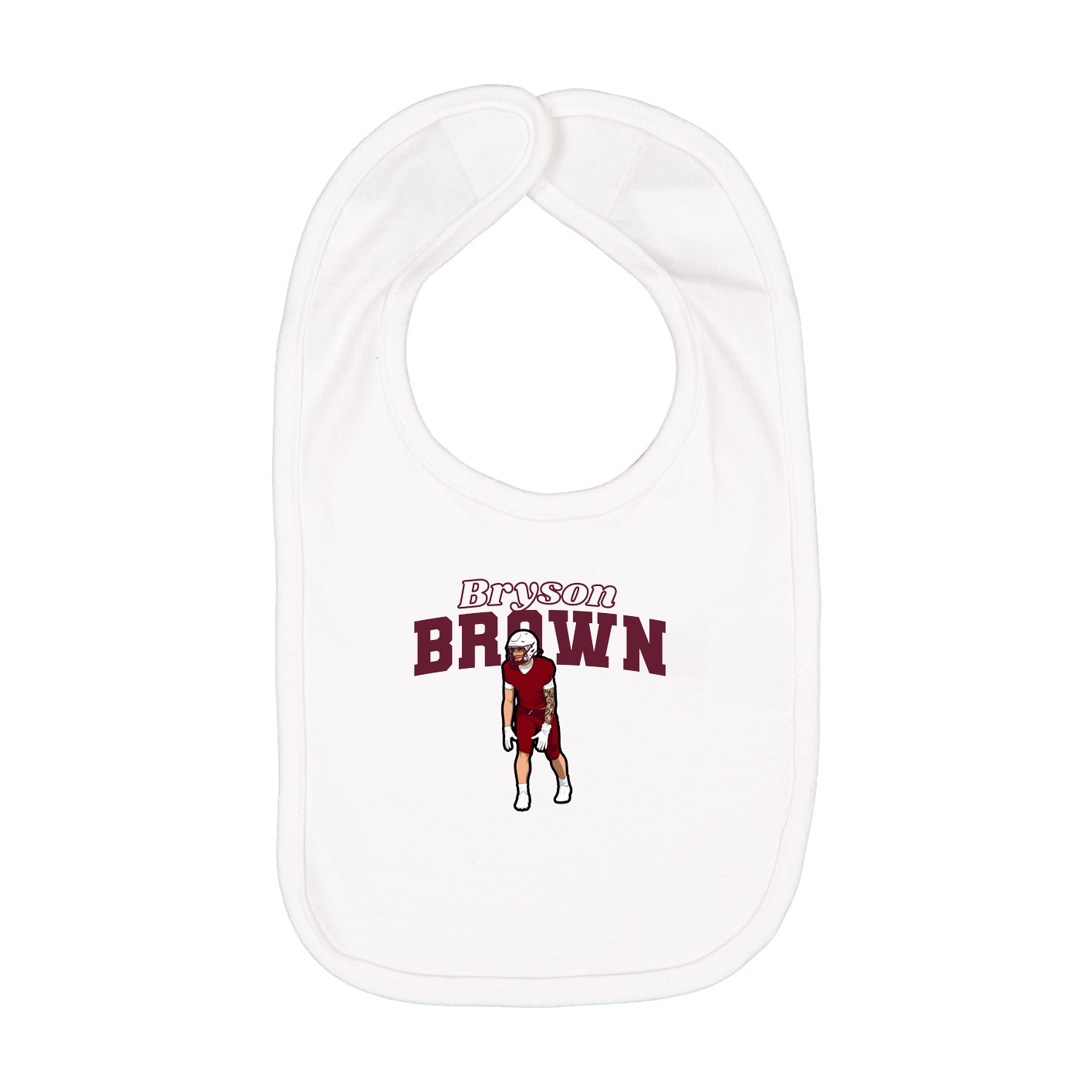 Infant Bib — Name Arch in White