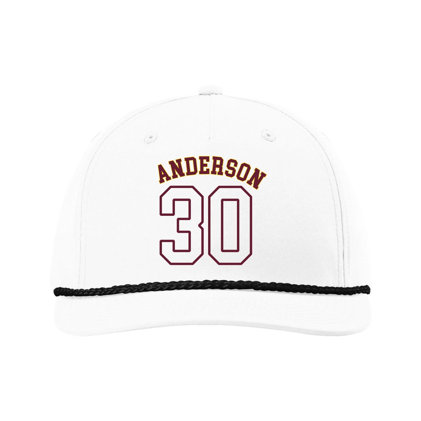 Five-Panel Classic Rope Cap — Shirsey Arch in White