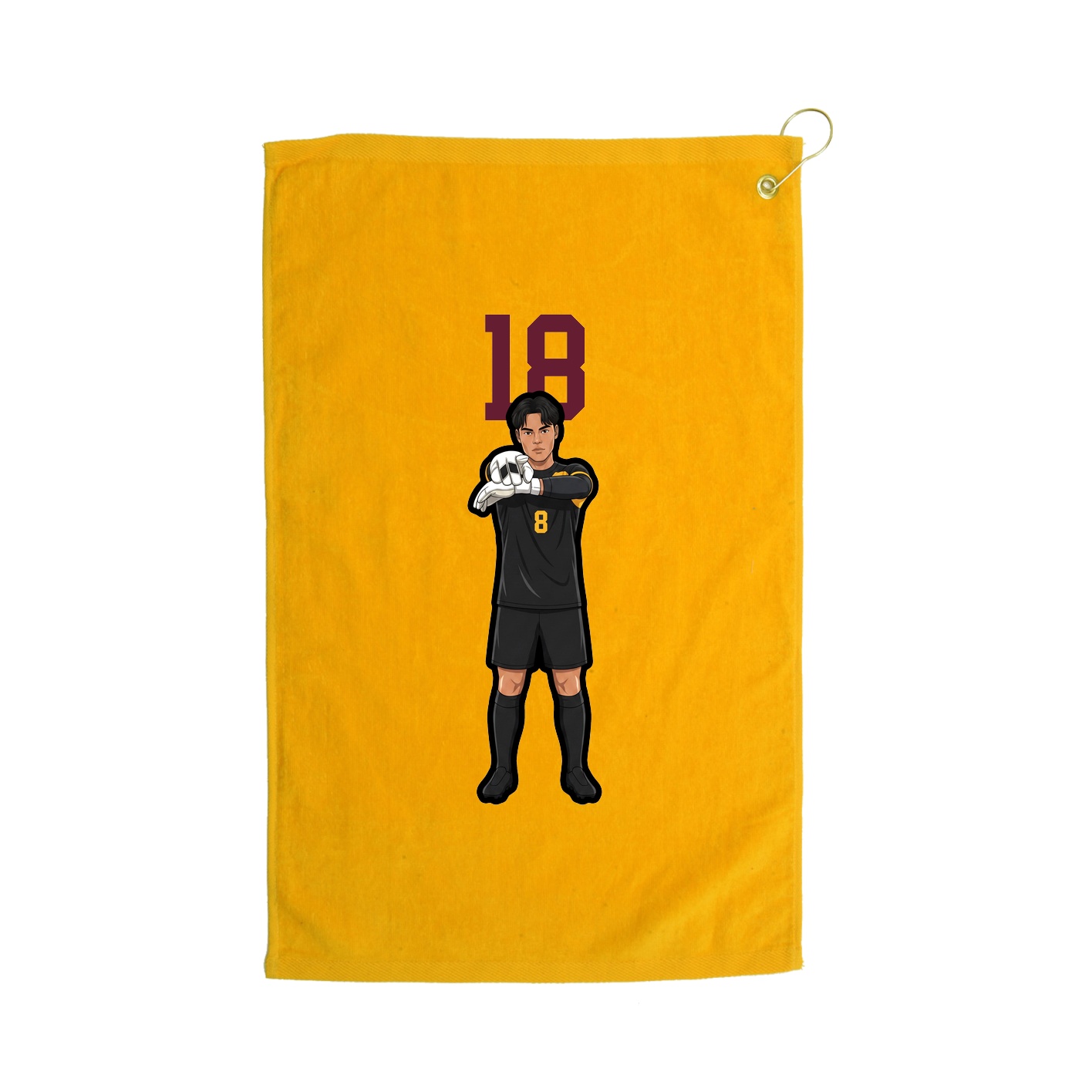 Golf Towel — Number Top in Gold