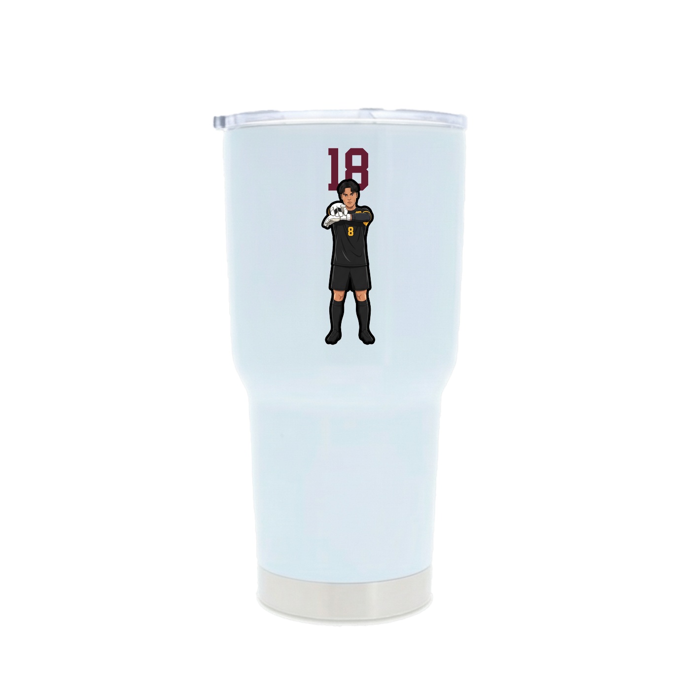 30oz Stainless Steel Tumbler — Number Top in White