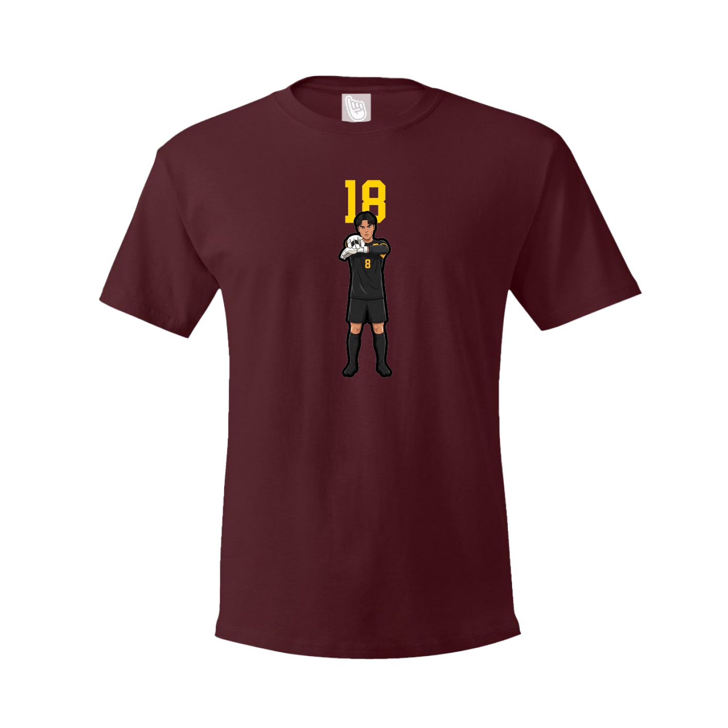Youth Tee — Number Top in Maroon