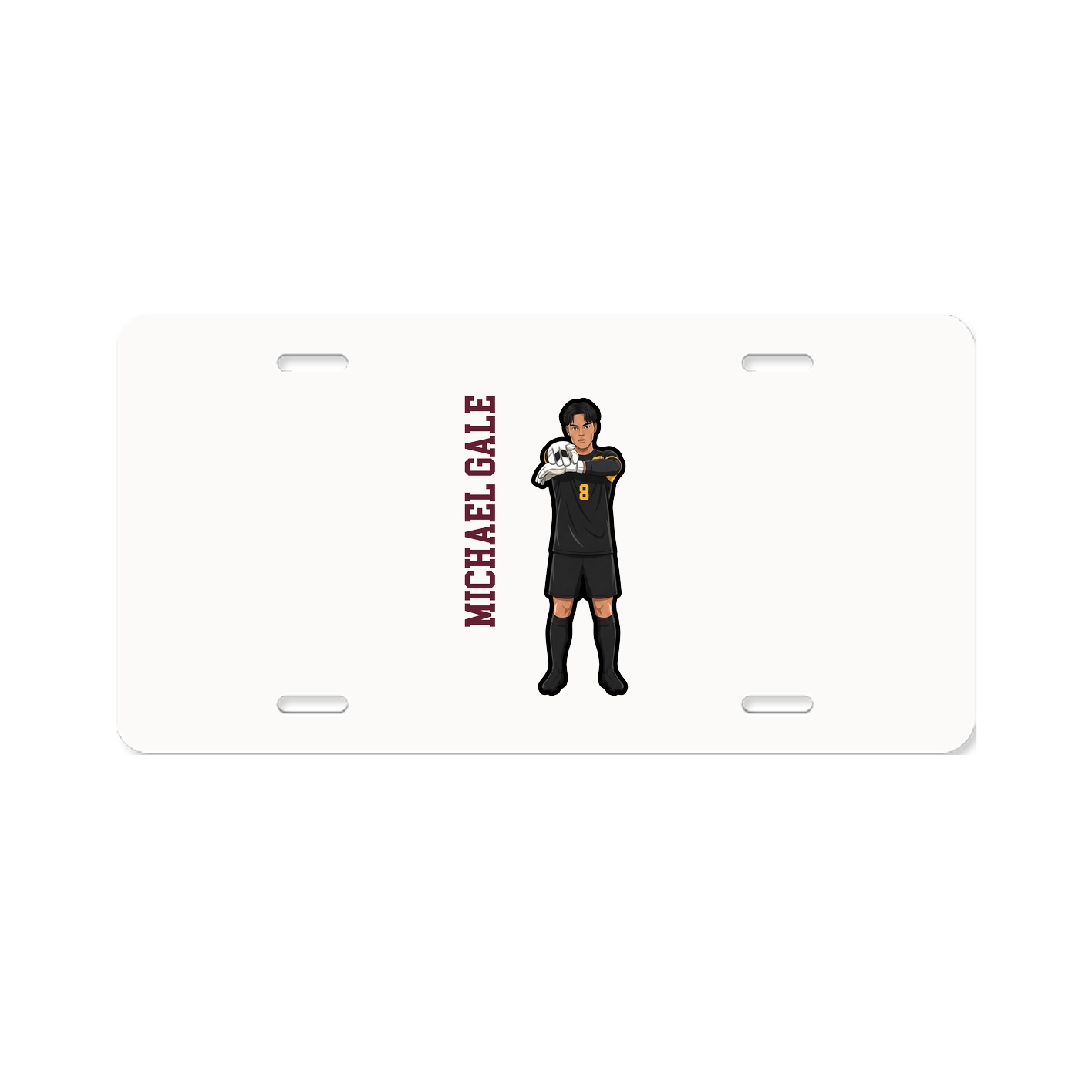 License Plate — Name Vertical in Classic