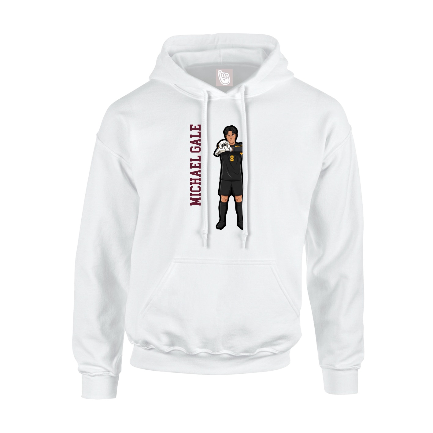 Hoodie — Name Vertical in White