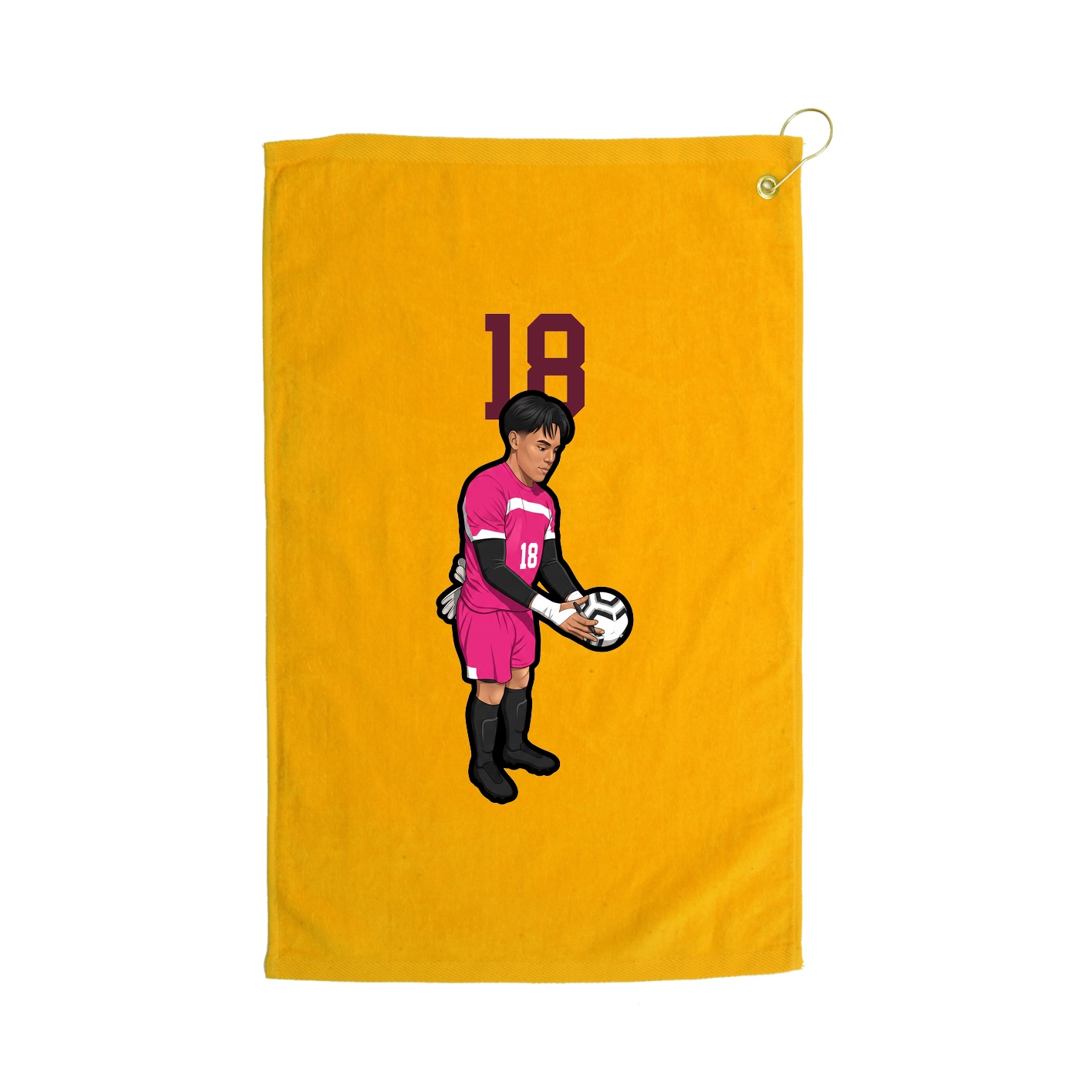 Golf Towel — Number Top in Gold