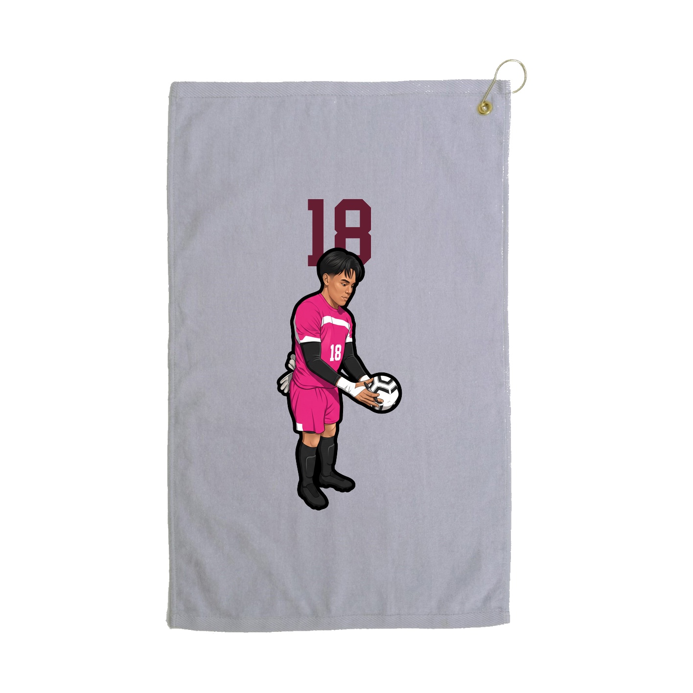 Golf Towel — Number Top in Grey