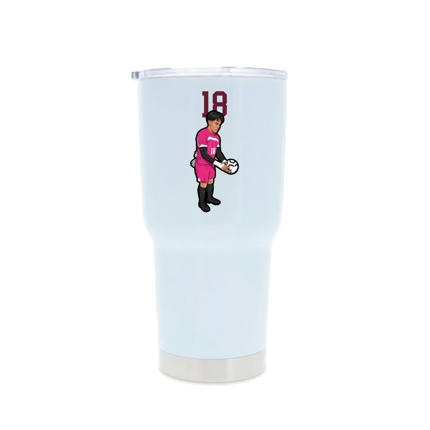30oz Stainless Steel Tumbler — Number Top in White