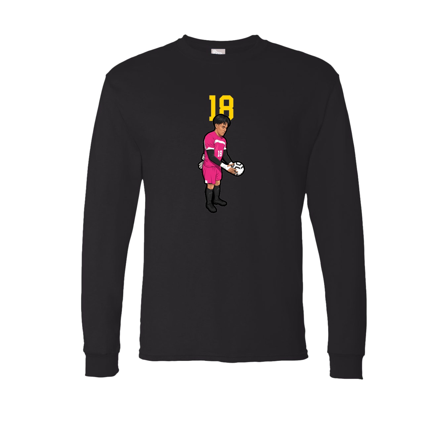 Long Sleeve Tee — Number Top in Black
