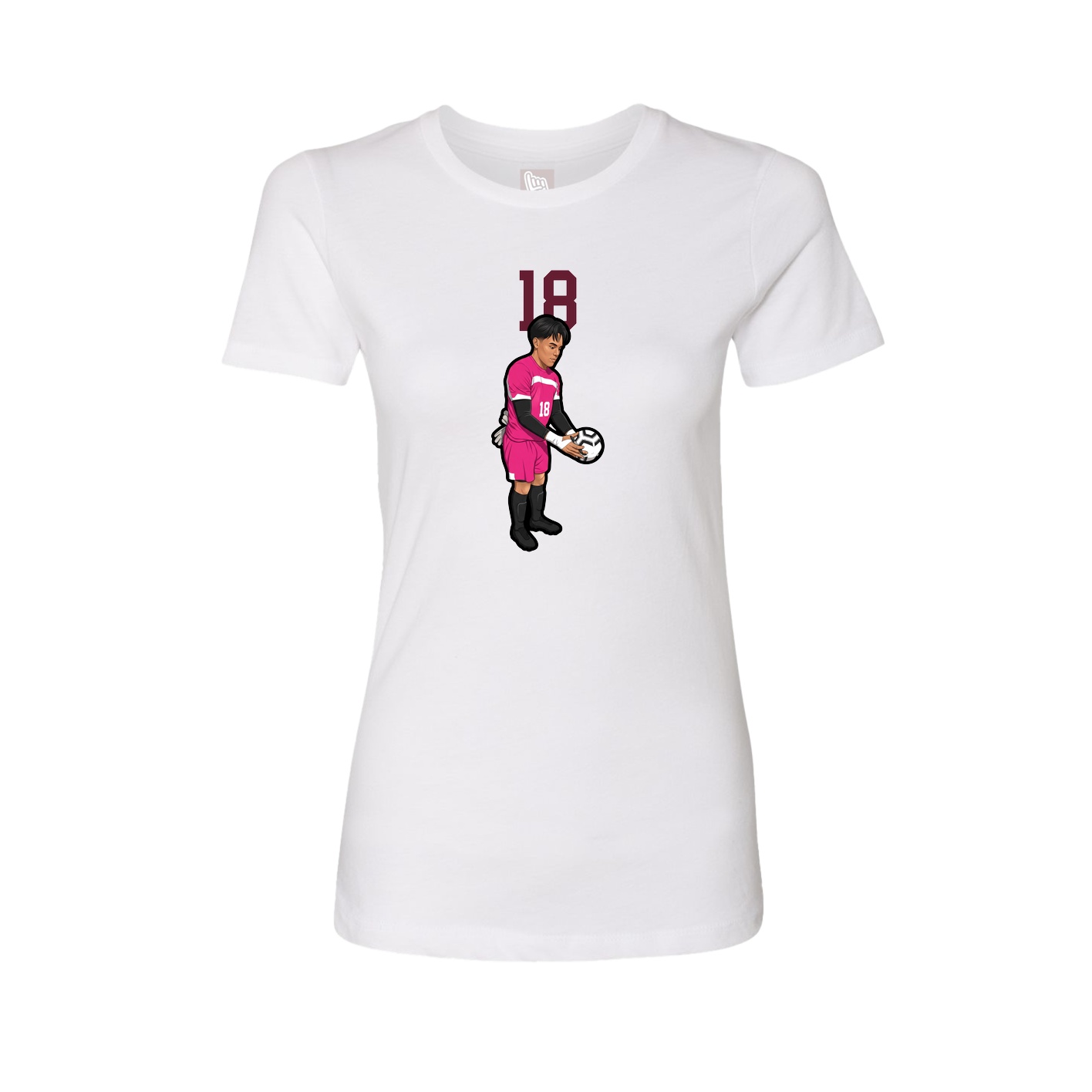 Fitted Women's Tee — Number Top in White