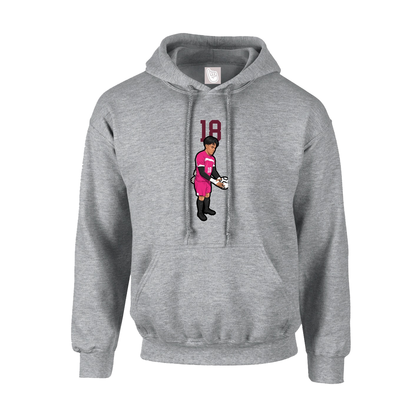 Hoodie — Number Top in Grey