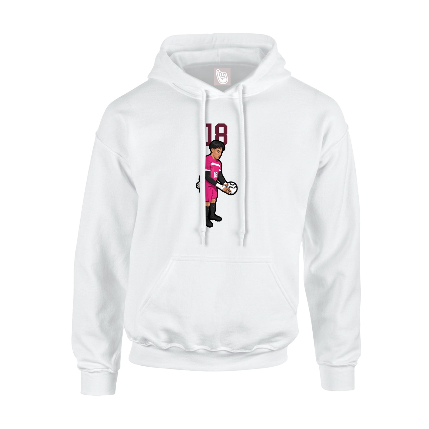 Youth Hoodie — Number Top in White