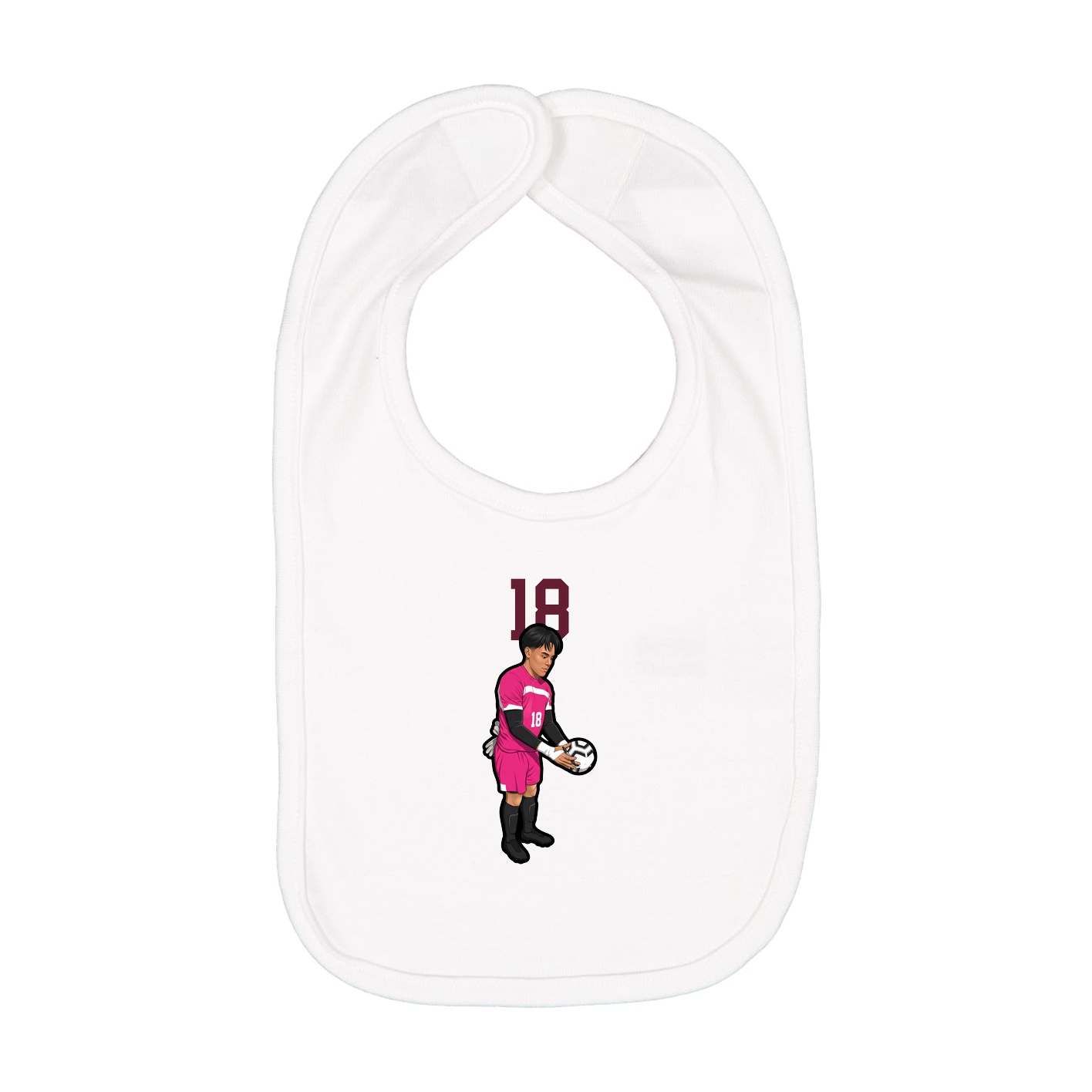 Infant Bib — Number Top in White