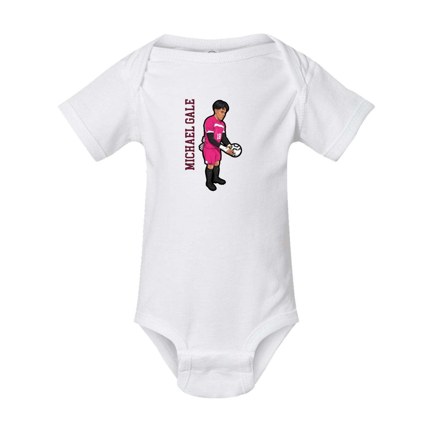 Baby Onesie — Name Vertical in White