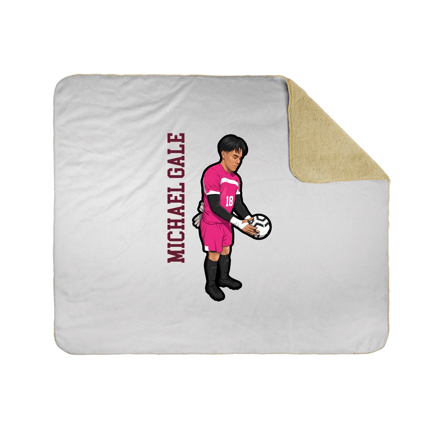 Throw Blanket — Name Vertical in White