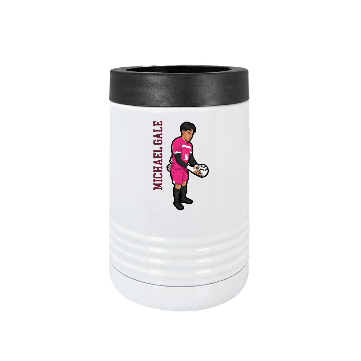 Beverage Holder — Name Vertical in White
