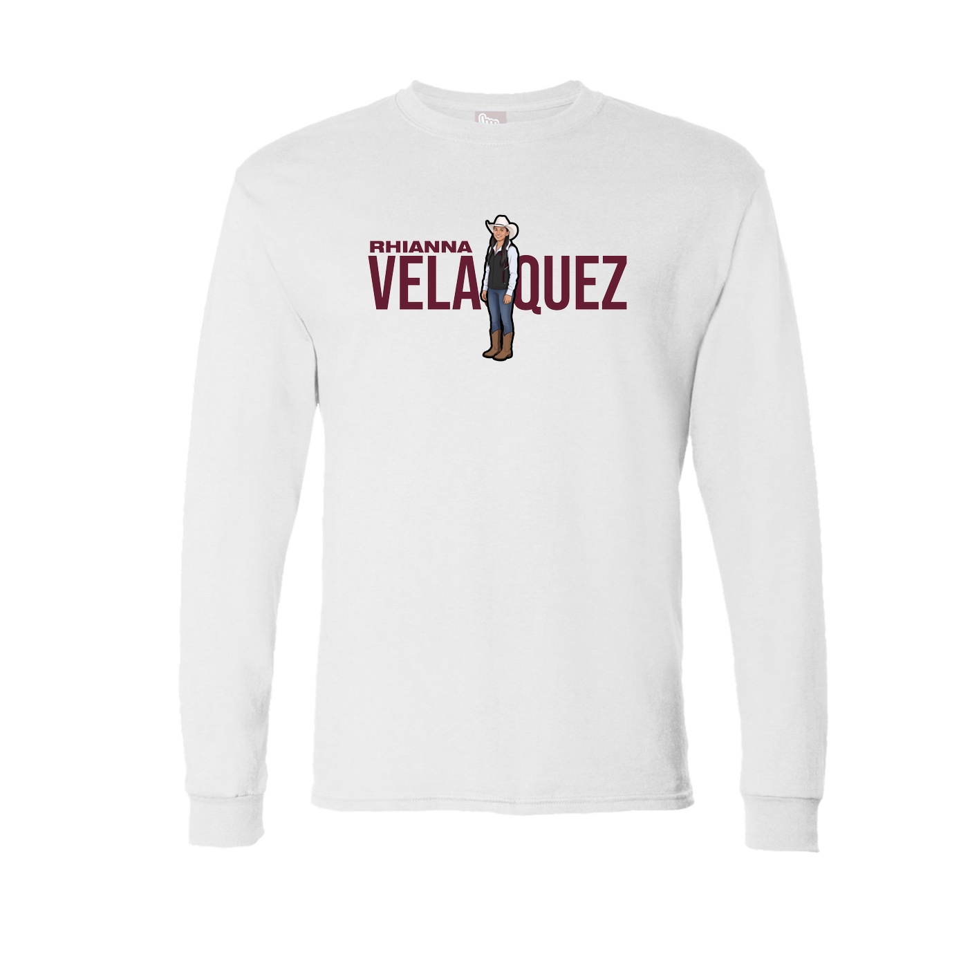 Long Sleeve Tee — Player Name in White