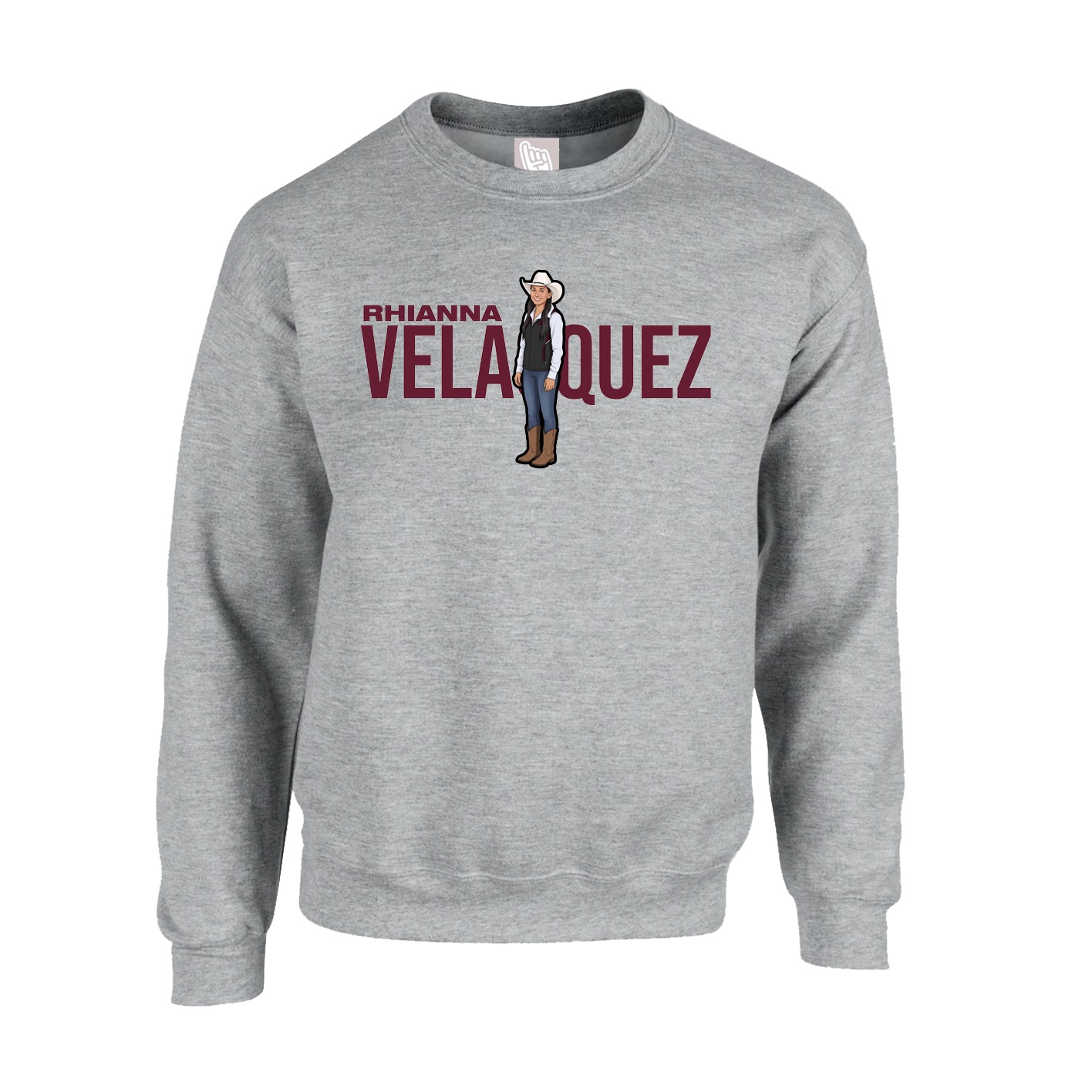 Fleece Crew — Player Name in Grey