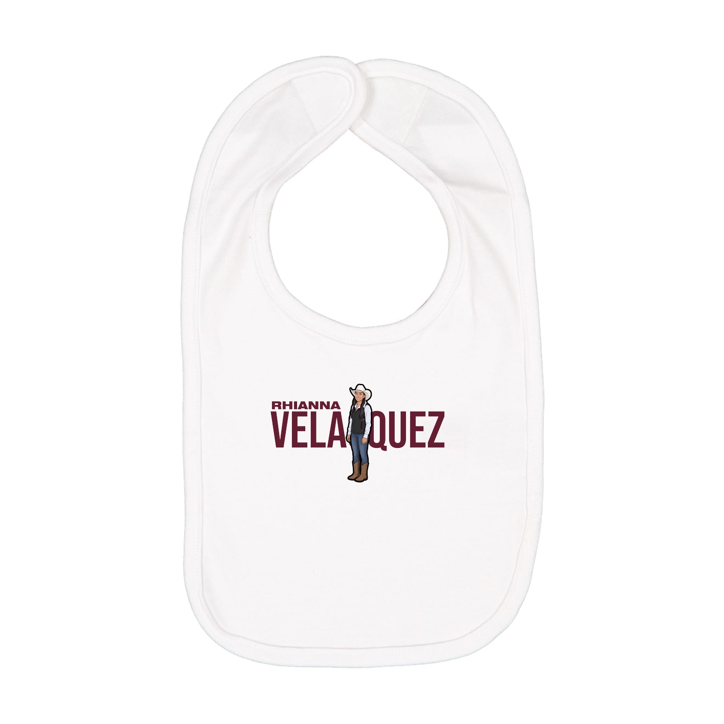 Infant Bib — Player Name in White