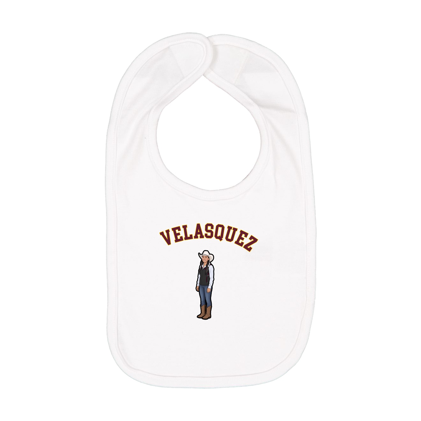 Infant Bib — Shirsey Arch in White