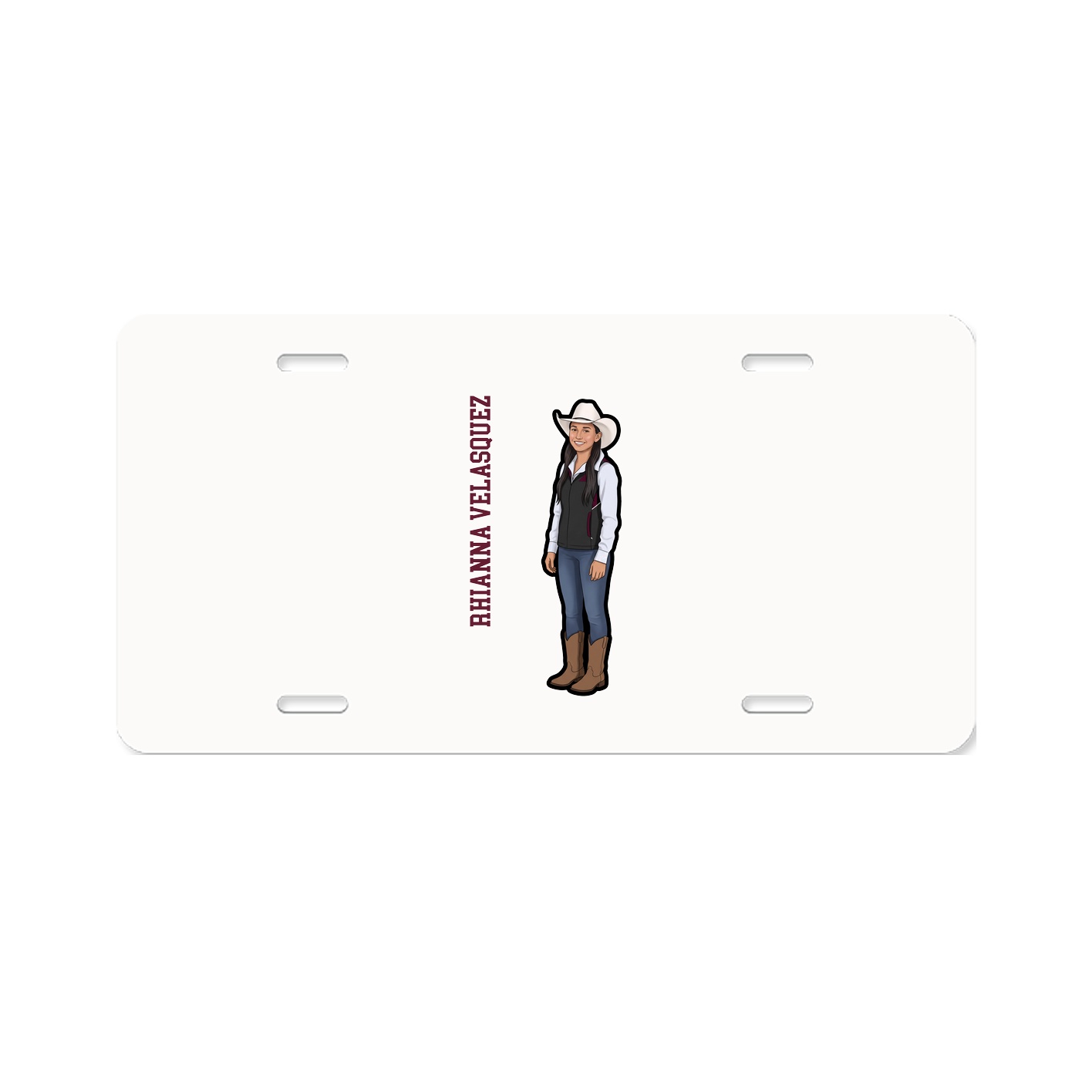 License Plate — Name Vertical in Classic