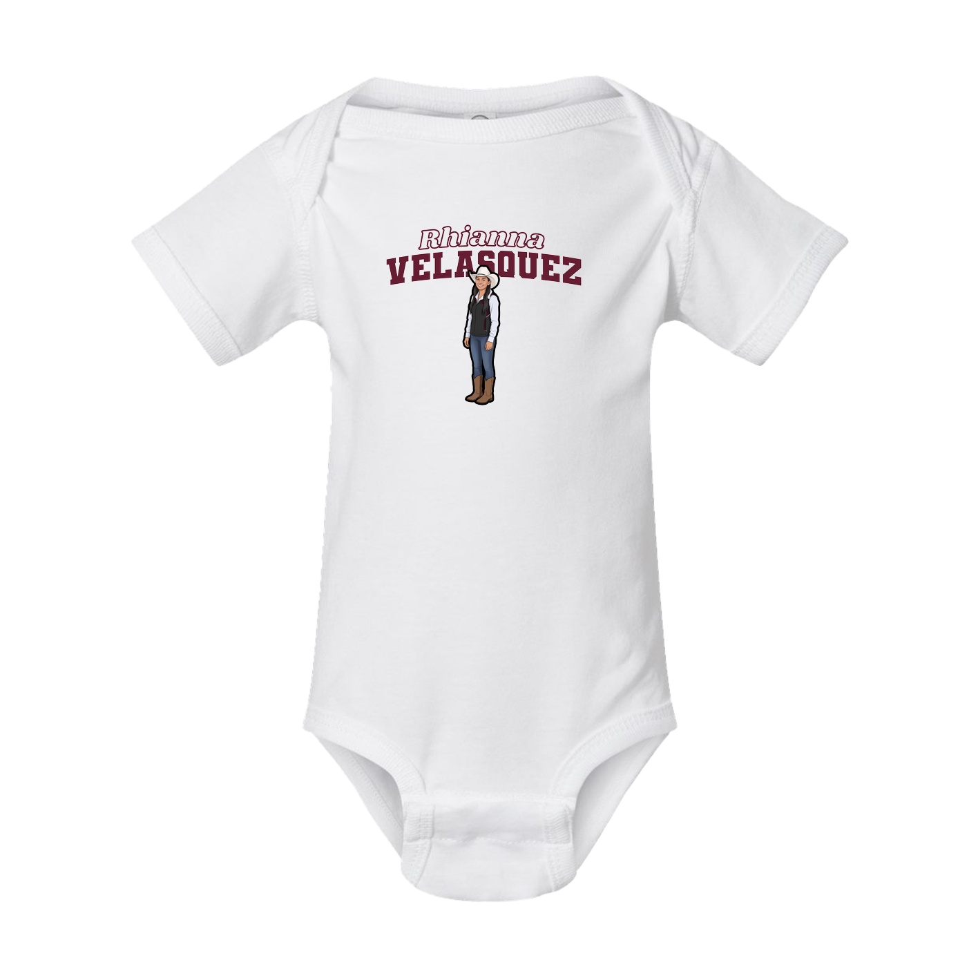 Baby Onesie — Name Arch in White