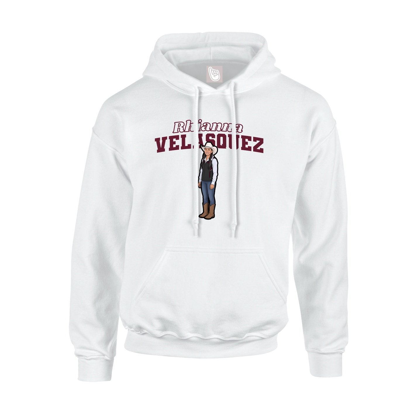 Hoodie — Name Arch in White