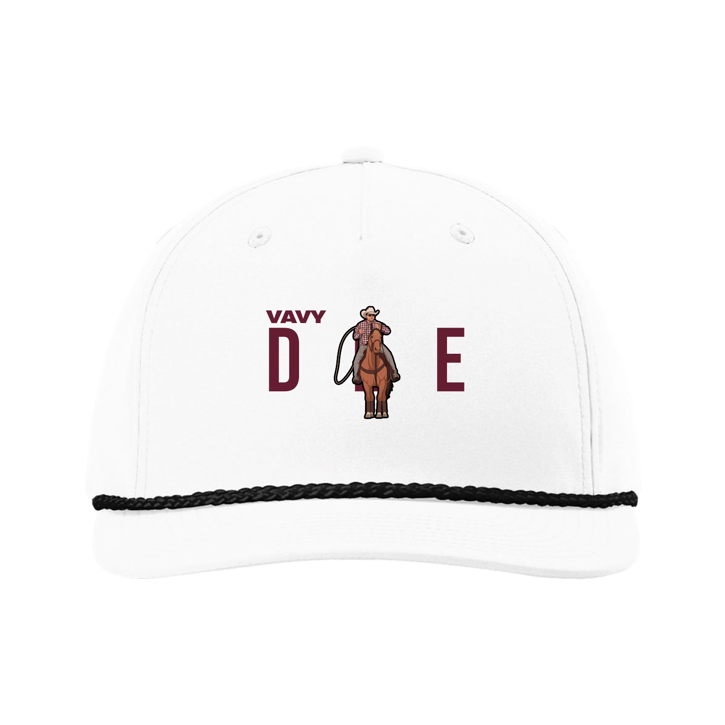 Five-Panel Classic Rope Cap — Player Name in White