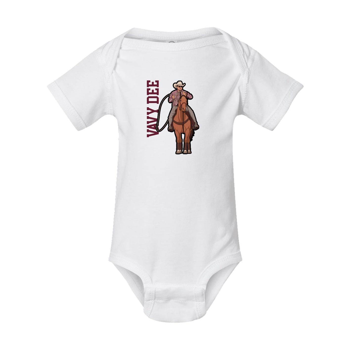 Baby Onesie — Name Vertical in White