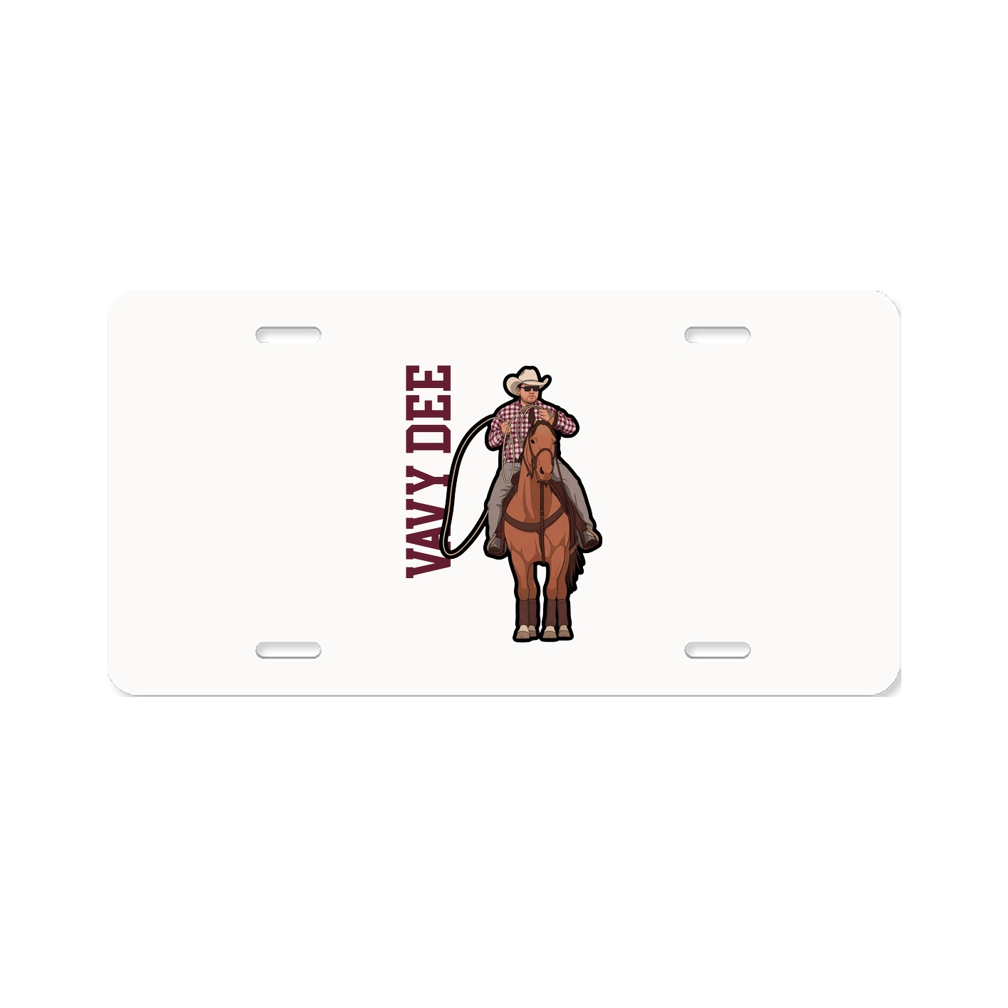 License Plate — Name Vertical in Classic