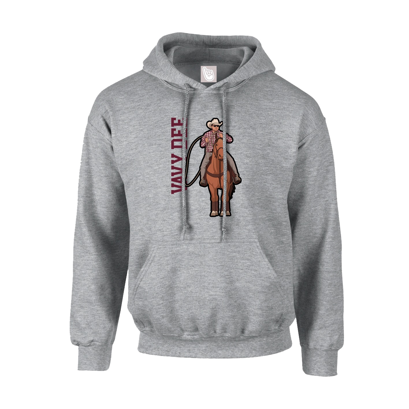 Hoodie — Name Vertical in Grey