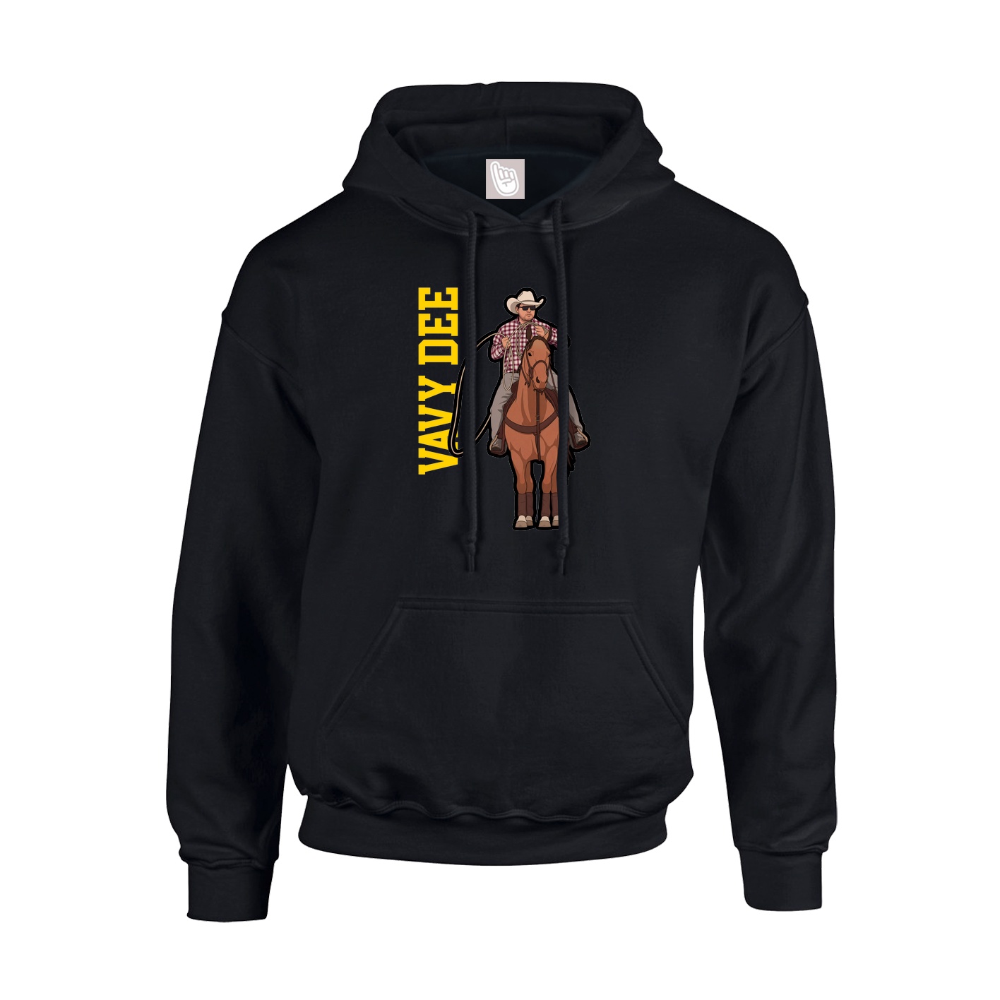 Youth Hoodie — Name Vertical in Black